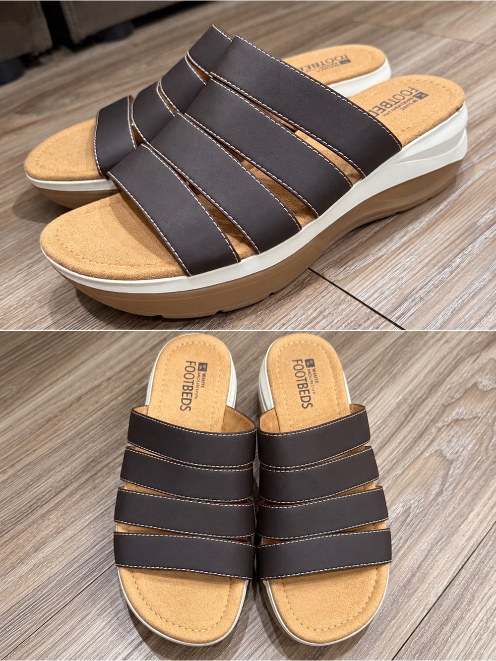 White Mountain Footbeds wedge slide sandals - 9M